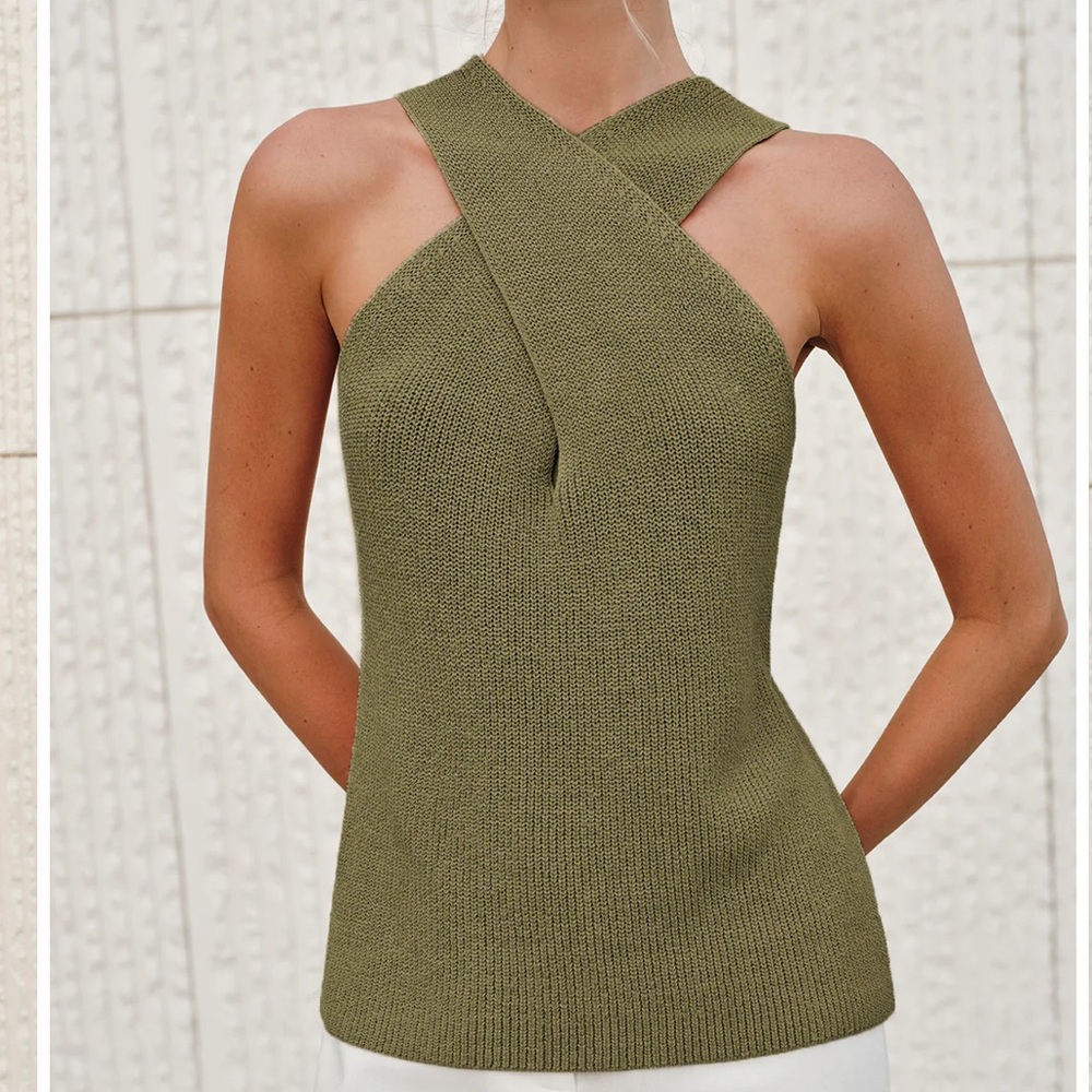 Commense Olive Knit Top